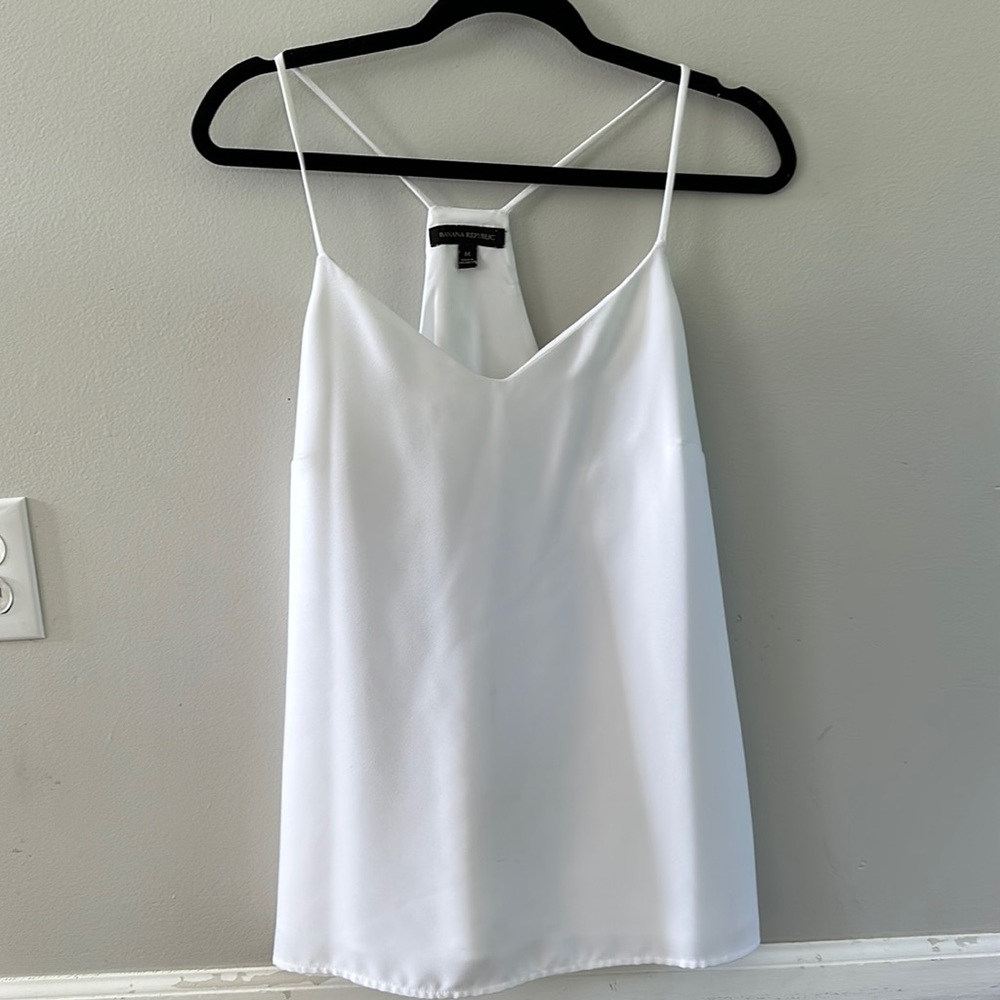 White Banana Republic tank top.